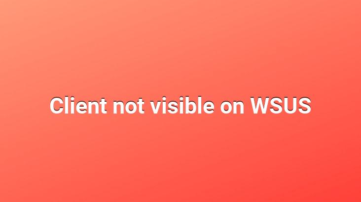 Client not visible on WSUS