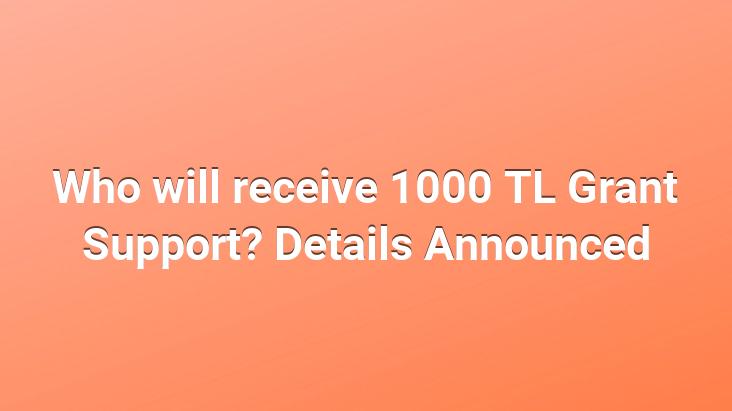 Who will receive 1000 TL Grant Support? Details Announced