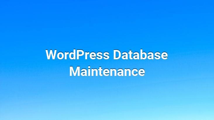 WordPress Database Maintenance