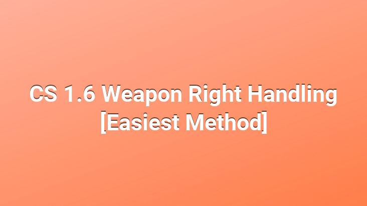 CS 1.6 Weapon Right Handling [Easiest Method]