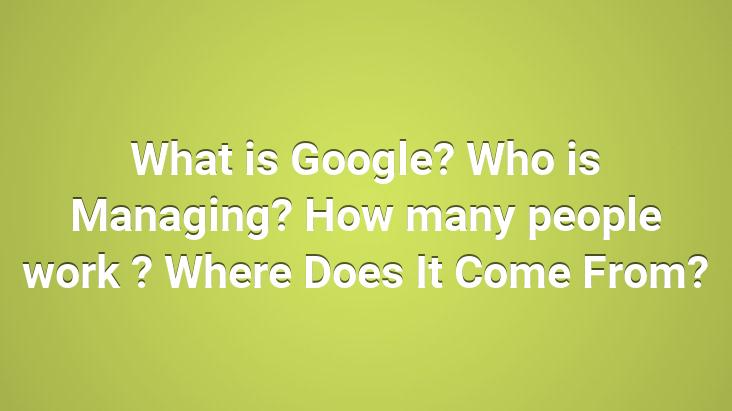 What is Google? Who is Managing? How many people work ? Where Does It Come From?