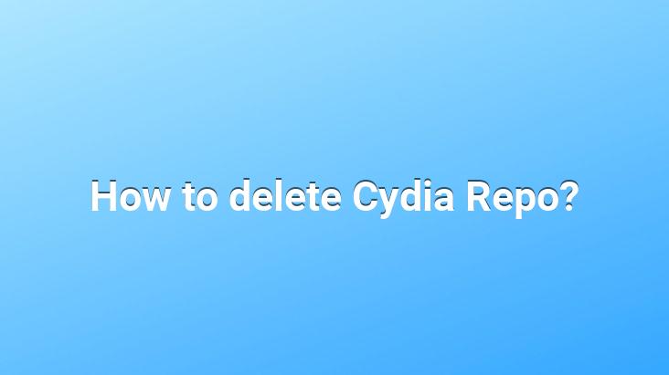 How to delete Cydia Repo?