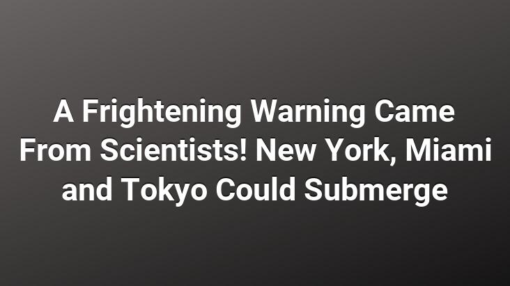 A Frightening Warning Came From Scientists! New York, Miami and Tokyo Could Submerge