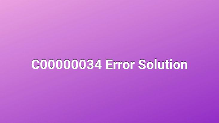 C00000034 Error Solution