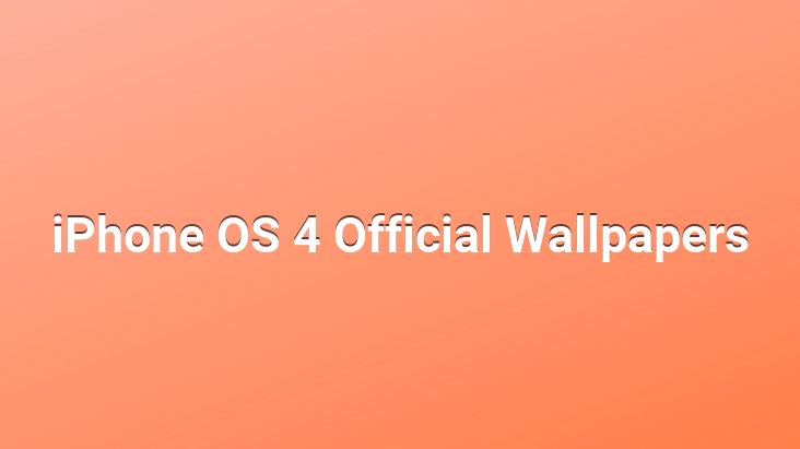 iPhone OS 4 Official Wallpapers