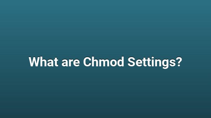 What are Chmod Settings?