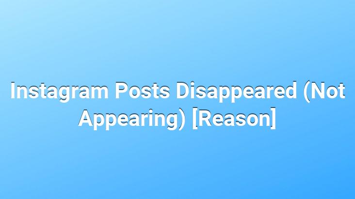 Instagram Posts Disappeared (Not Appearing) [Reason]