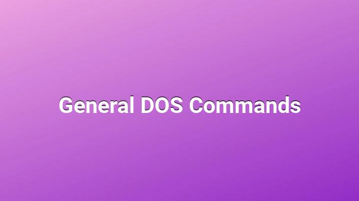 General DOS Commands